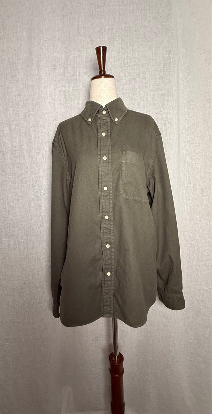 Men’s AYR The Everyday Long Sleeve Button Down Shirt Olive Green Proto Sample 
M